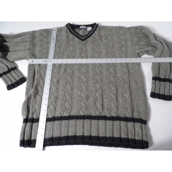 Vintage Concrete Made 4 Streets Sweater Mens Large Cable Knit Pullover Grandpa - Picture 5 of 9